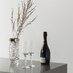 Carat Vase, transparent/stahl, Orrefors