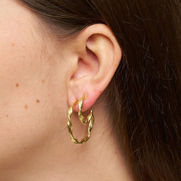 Maeve small hoops, gold plated, Pure by Nat