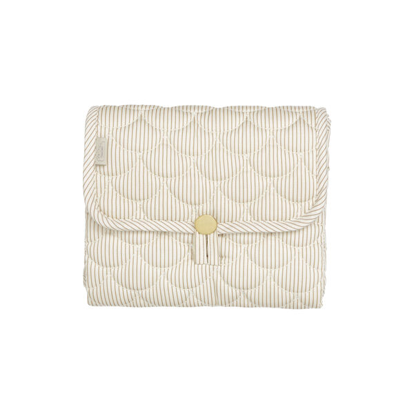 Gesteppte Wickelunterlage, classic stripes camel, 2er-Pack, Cam Cam Copenhagen