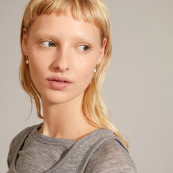 BERTHE Recycled Pearl Hoop Earrings, gold, Pilgrim