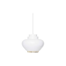 Pendant Light A333 &ldquo;Turnip&ldquo;, white/brass-plated, Artek
