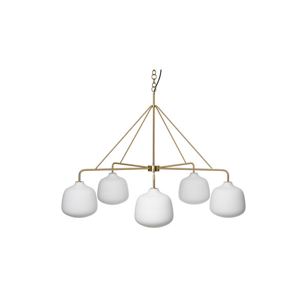 Holborn 5 Chandelier, brass, Rubn