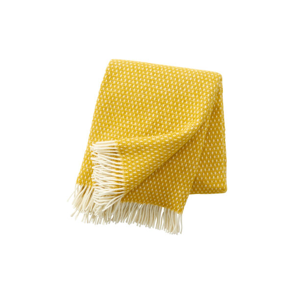 Knut wool blanket, saffron, Klippan Yllefabrik