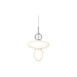 Rizzatto 43 Pendant, satin silver/opal, Nuura