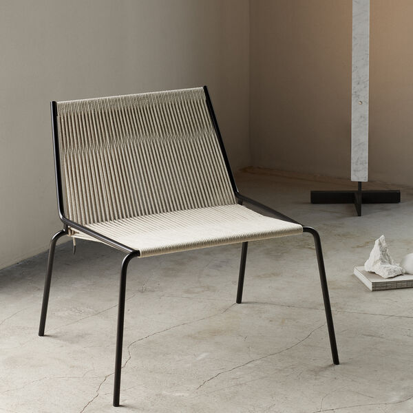 Noel Lounge Chair, black/nature linen, Thorup Copenhagen
