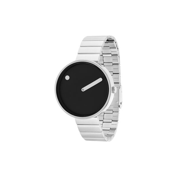 Picto Wrist Watch, black/brushed steel, PICTO