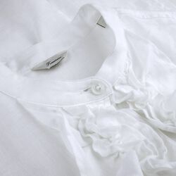 Hillary Blouse Front frill, white, Stenstr&ouml;ms