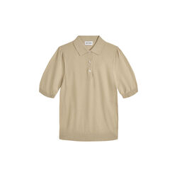 5445 WW - Retro-Poloshirt mit Puff&auml;rmeln, champagne beige, SAND Copenhagen