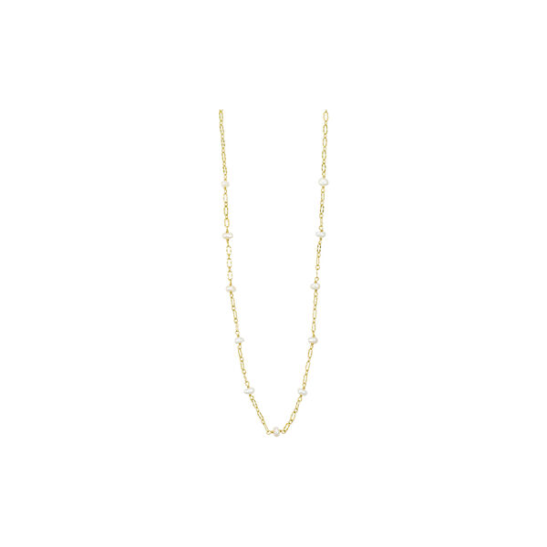 Lina necklace, gold plated/white pearls, Pure by Nat