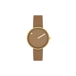 PICTO Wrist Watch, cappuccino brown/gold/cappuccino brown, PICTO