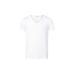 Cotton Superior SS Shirt V-Neck, white, HANRO