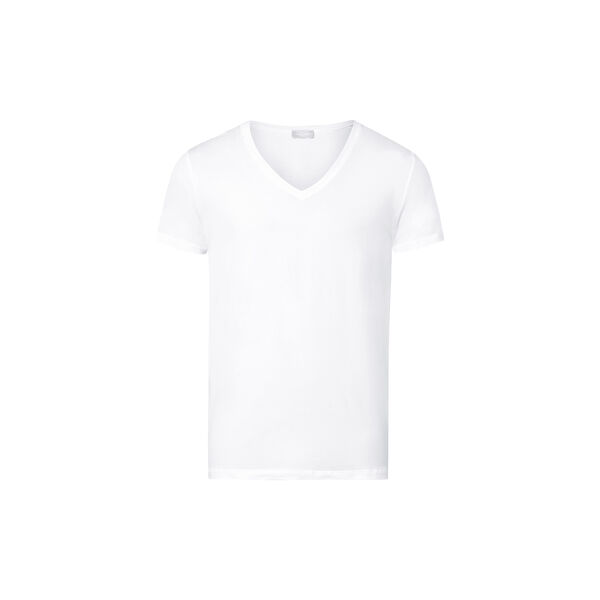 Cotton Superior SS Shirt V-Neck, white, HANRO