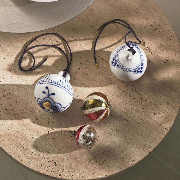 Bl&aring; Mega Riflet und Prinsesse Weihnachtskugel-Set, 2 St&uuml;ck., Royal Copenhagen