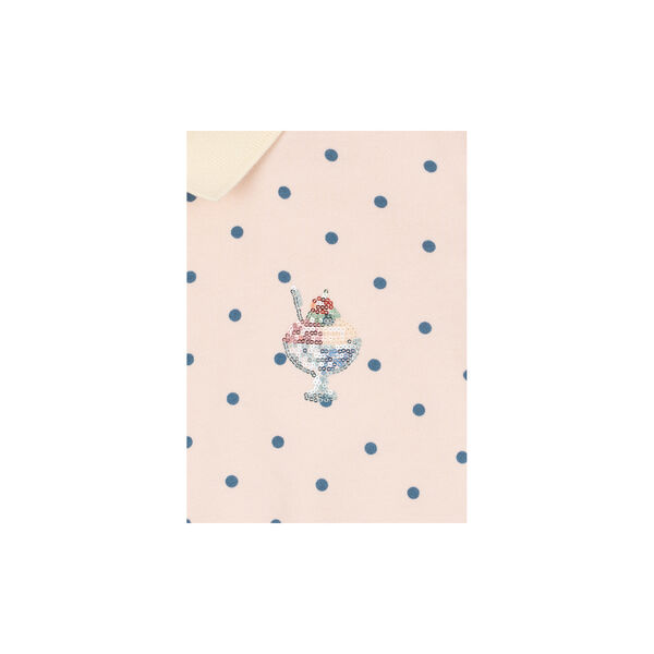 Gepunktetes Langarm-Poloshirt, rosewater dot, Konges Sl&oslash;jd