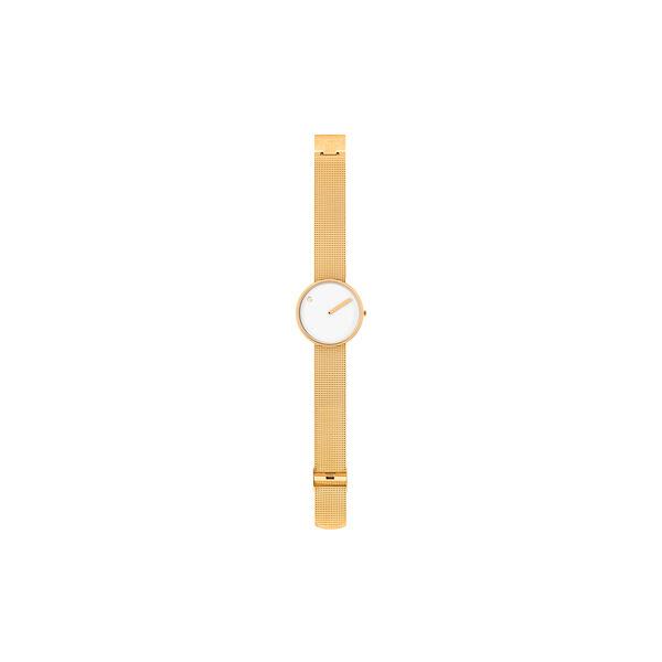 PICTO Wrist Watch, white/gold/matt gold, Picto