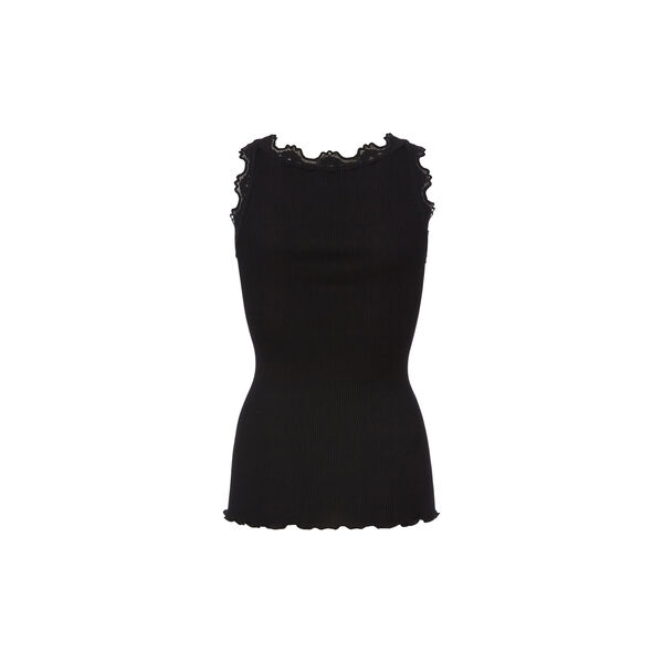 Silk Top w/ Lace , black, Rosemunde
