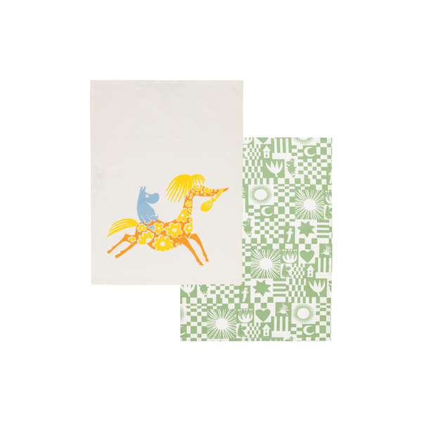 Moomin kitchen towel set Party, green, Moomin Arabia