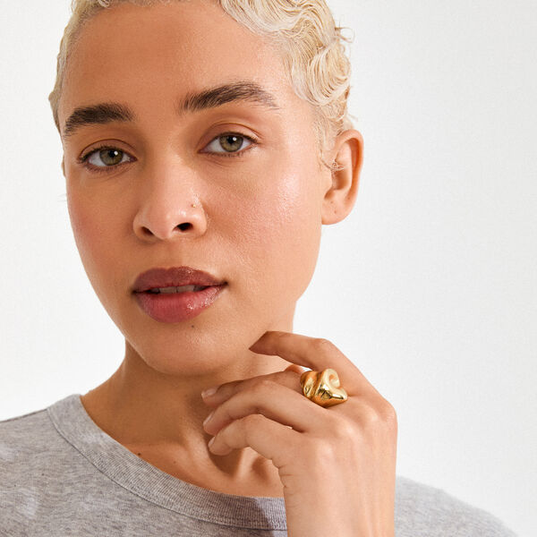 JOHNNIE ring, vergoldet, Pilgrim