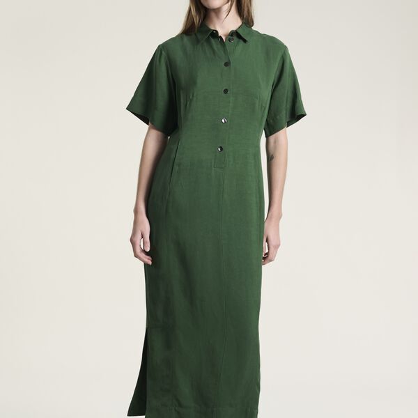 Kumamoto narrow dress, deep grass green, BITTE KAI RAND