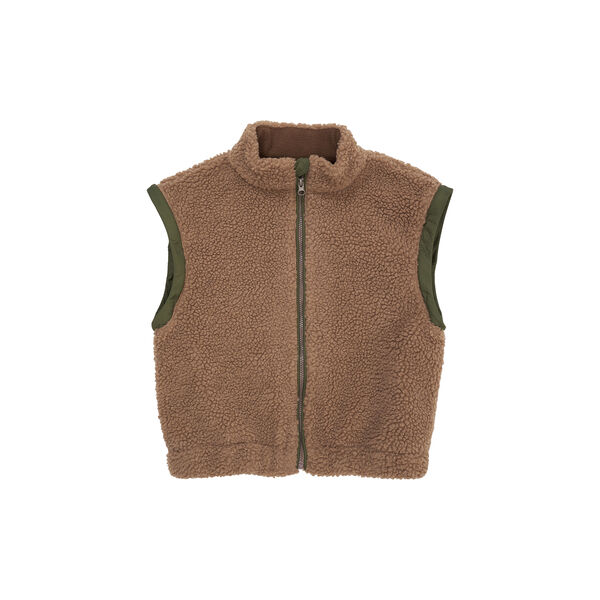 Teddyjacke mit abnehmbaren &Auml;rmeln, natural/green comb., Copenhagen Colors Organics