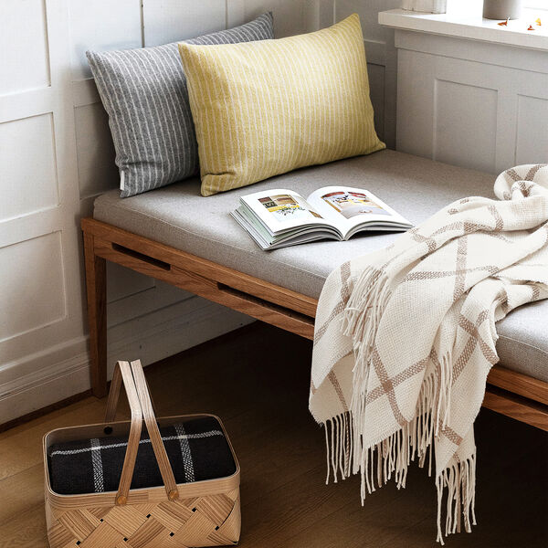 Tartan Throw, ivory, ELVANG