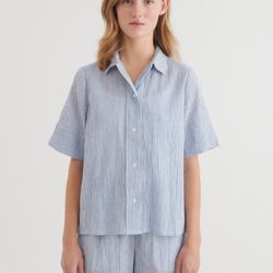 Carol SS Shirt, riviera, Basic Apparel