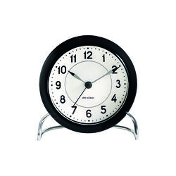 AJ Station Tischuhr, schwarz, Arne Jacobsen Clocks