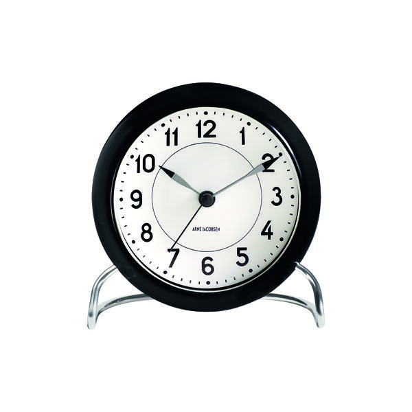 AJ Station Tischuhr, schwarz, Arne Jacobsen Clocks
