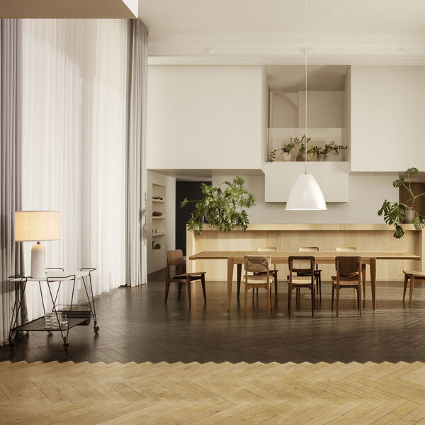 Gravity Tischleuchte, wei&szlig;er Marmor/Leinen, GUBI