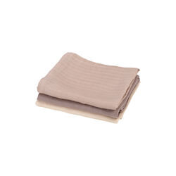 Muslins 3 pcs., moonlight beige, Sebra