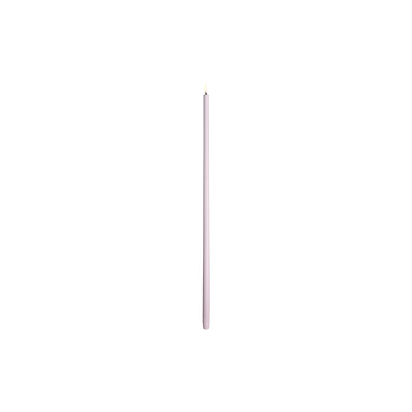 LED tall taper candle, light lavender, Uyuni Lighting