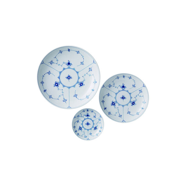 Musselmalet Gerippt Schalenset, 3 Stk., Royal Copenhagen