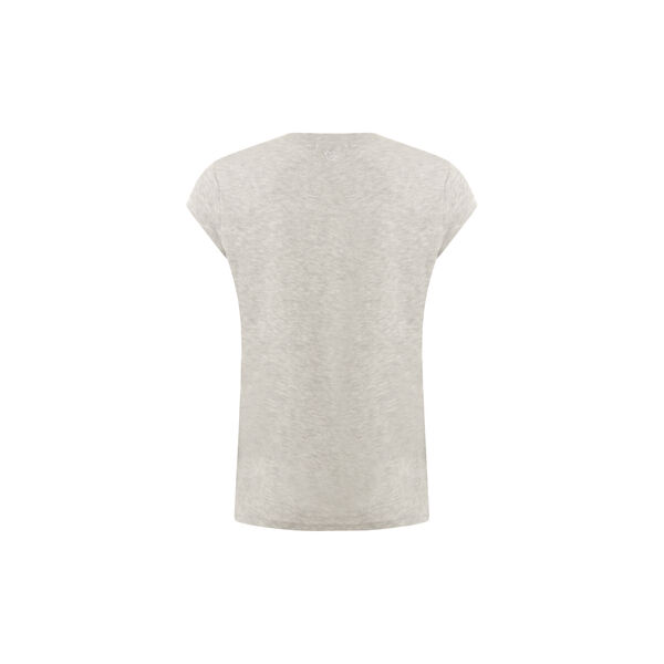 CC Heart Basic-T-Shirt mit V-Ausschnitt, light grey melange, Coster Copenhagen