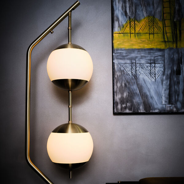 Monroe Floor Lamp, brass/opal, Rubn