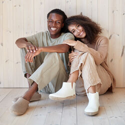 Filzstiefelette, wei&szlig;, Glerups