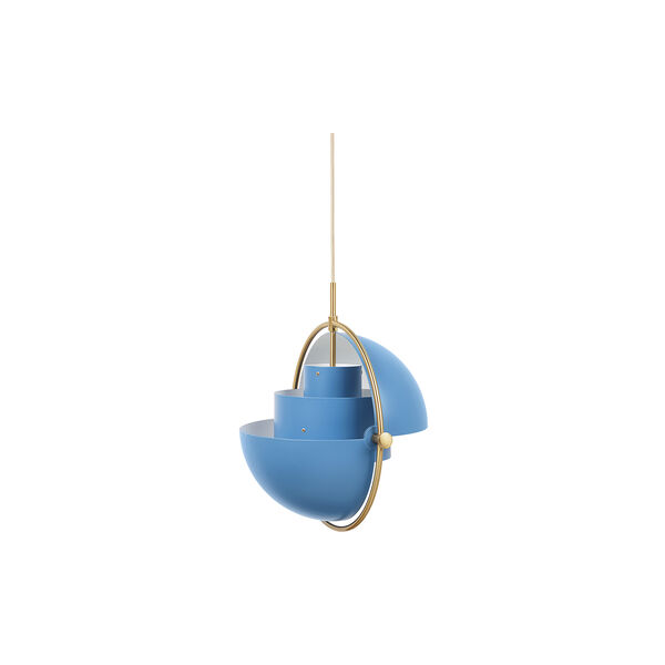 Multi-Lite Pendelleuchte, blau/messing, GUBI