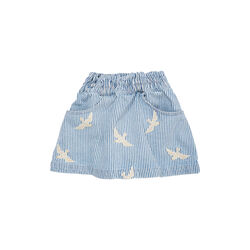 Garngefärbter Twill-Rock mit Stickerei, denim blue stripe, Copenhagen Colors Organics