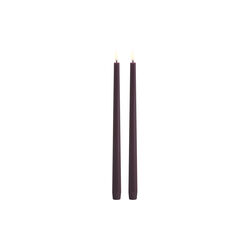 LED Slim Taper Candle 32 cm 2 pcs, plum, Uyuni Lighting