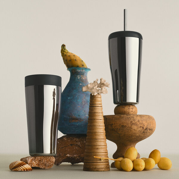 Sky Reisebecher mit Strohhalm, Georg Jensen