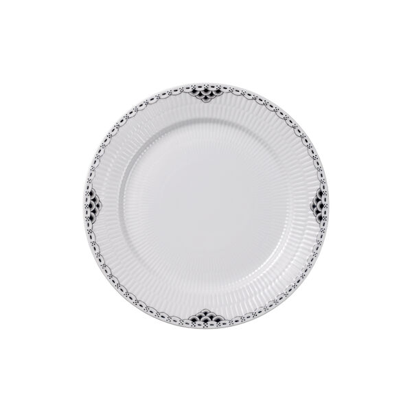 Schwarzer gerippter Spitzenteller &Oslash; 27 cm, Royal Copenhagen