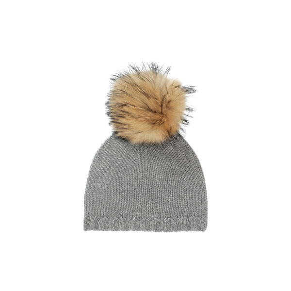 Cashmere Hat with Pom Pom, bear m&eacute;lange, VER de TERRE