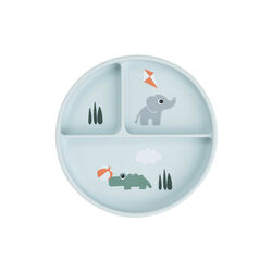 Spielplatz-Stick&Stay-unterteilte Teller, blau, Done by Deer