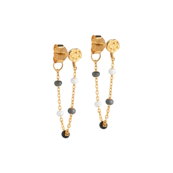 Lola Ohrringe, Gold/Salz und Pfeffer, ENAMEL Copenhagen