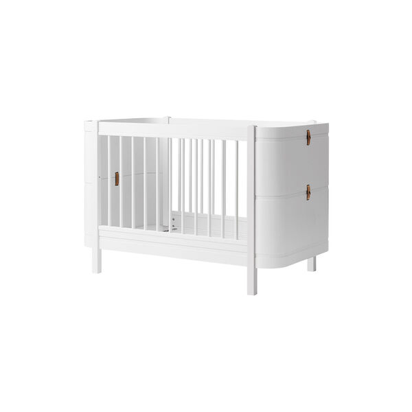 Wood Mini+ Cot Bed excl. Junior Kit 68x122 cm, white, Oliver Furniture