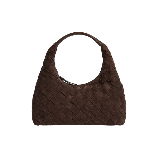 HaymaMBG Handtasche Sue. Flechtoptik, dark brown, Markberg