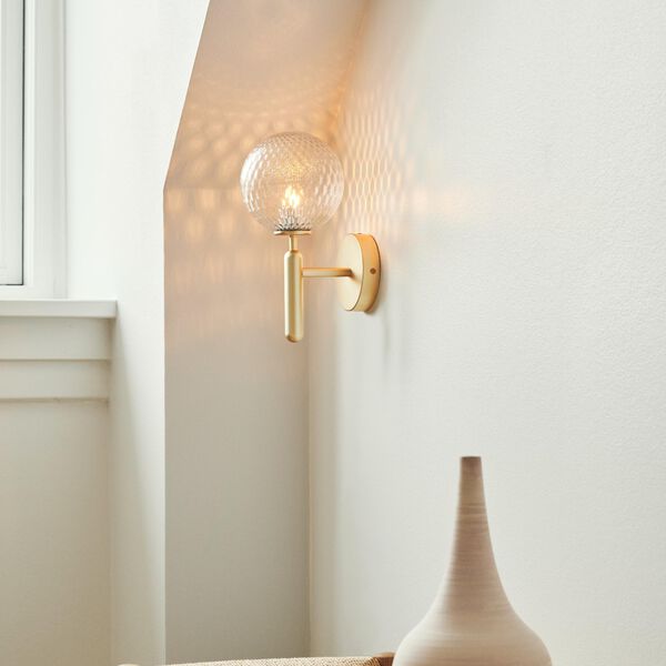 Miira Wall Lamp, brass/optic clear, Nuura