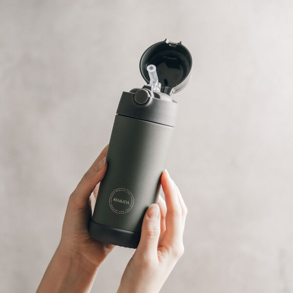 Kids Straw Bottle, tropical green, AYA&IDA