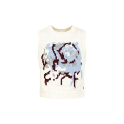 Knit vest with rose, pearl, Coster Copenhagen
