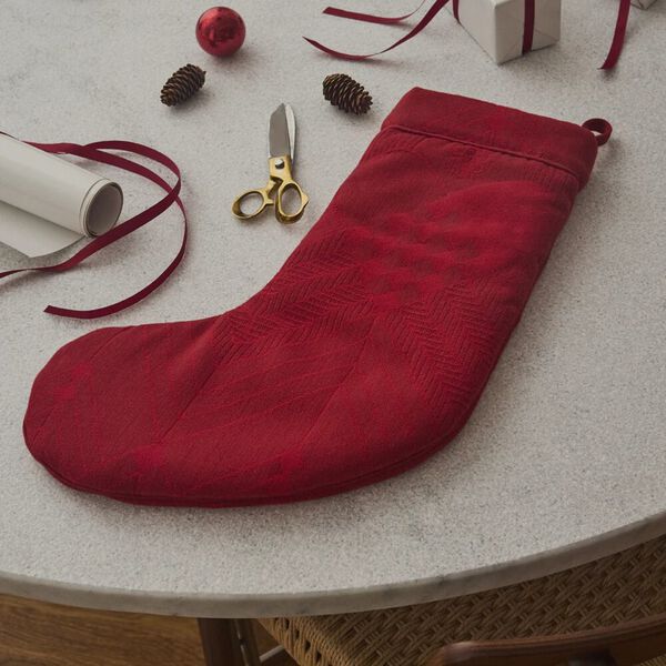 CHRISTMAS&nbsp;Stocking, deep red, Georg Jensen Damask
