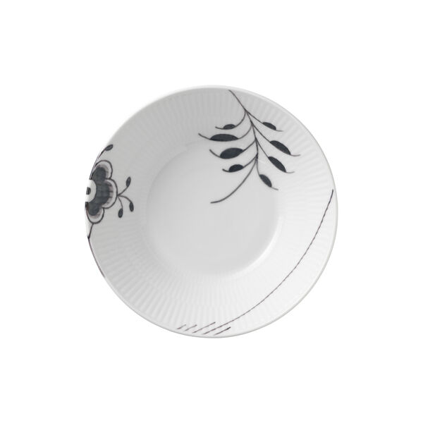 Mega Schwarz Gerippt tiefer Teller, 17 cm, Royal Copenhagen